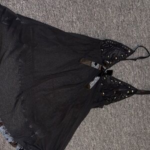 Elegant Black Lace Night Gown new